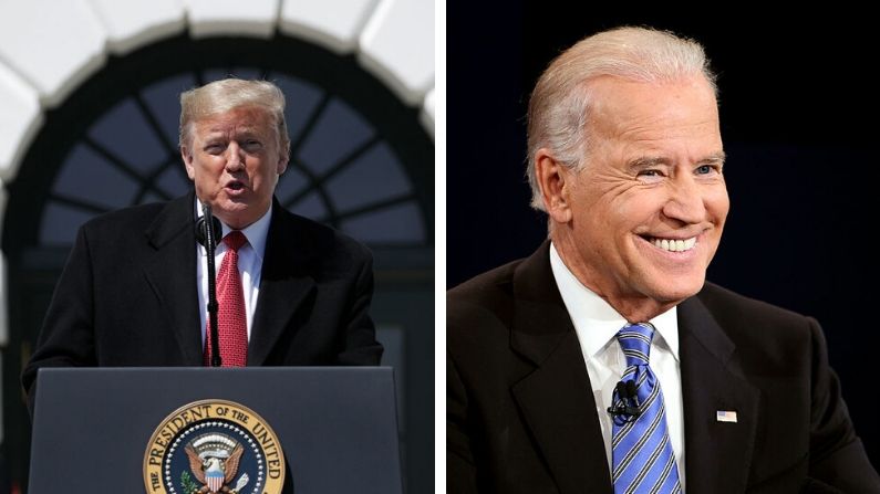 El presidente Donald Trump el 16 de abril de 2020 (Alex Wong/Getty Images) y el exvicepresidente Joe Biden. (Chip Somodevilla/Getty Images)