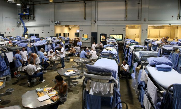 Presos fotografiados en la Prisión Estatal de Mule Creek en Ione, California, el 28 de agosto de 2007. (Justin Sullivan/Getty Images)