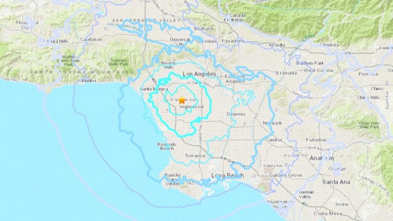 Un sismo de magnitud 3.8 sacudió el sur de Los Ángeles el 22 de abril de 2020. (USGS)