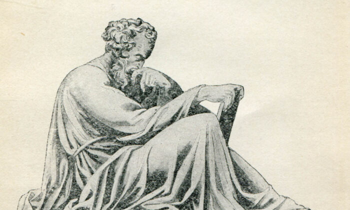 Ilustración de Epicteto en "Una selección de los Discursos de Epicteto con el Encheiridion" (1890).