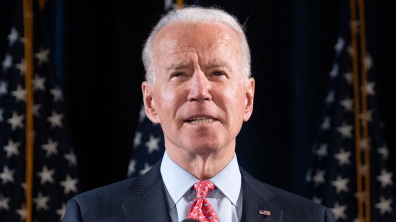 Former US Vice President and Democratic presidential hopeful Joe Biden speaks about COVID-19, known as the Coronavirus, during a press event in Wilmington, Delaware on March 12, 2020. (Photo by SAUL LOEB / AFP) (Photo by SAUL LOEB/AFP via Getty Images)