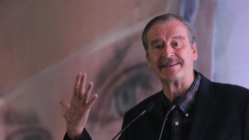 Fotografía del 28 de febrero de 2019 que muestra al expresidente de México, Vicente Fox Quezada, durante una conferencia de prensa en la Ciudad de México (México). EFE/Mario Guzmán
