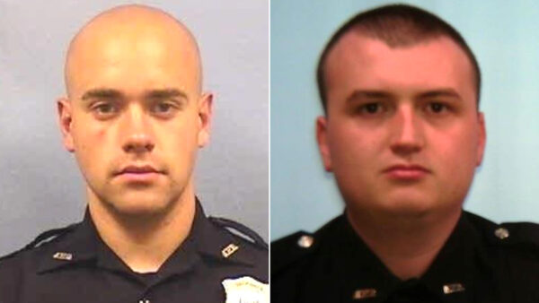 El policía de Atlanta Garrett Rolfe (izq.) y el policía Devin Brosnan. (Departamento de Policía de Atlanta)
