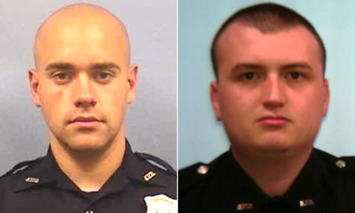 Los ex policías de Atlanta Garrett Rolfe (izquierda) y el oficial Devin Brosnan. (Departamento de Policía de Atlanta)