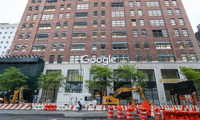El edificio de Google en la ciudad de Nueva York el 24 de abril de 2020. (Arturo Holmes/Getty Images)