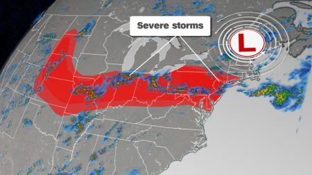 Tormentas severas amenazan un tramo de 1600 millas de EEUU y lo peor podría golpear Nueva York