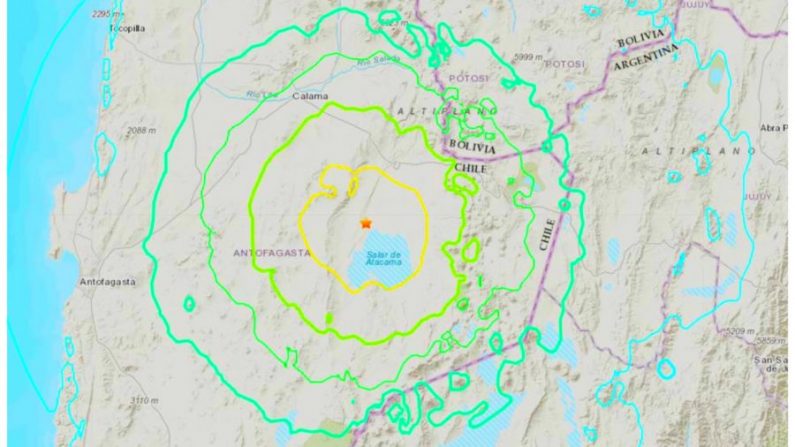 Un sismo sacudió el norte de Chile en la mañana del 3 de junio de 2020 (USGS)