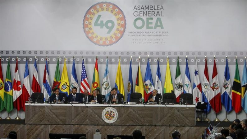Fotografía tomada el 27 de junio de 2019 en la que se registró una toma general de la 49 Asamblea General de la OEA, en Medellín (Colombia). EFE/Luis Eduardo Noriega/Archivo
