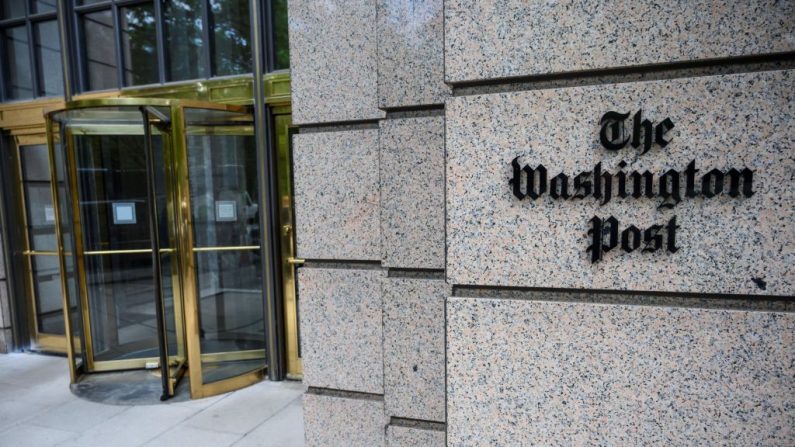 El edificio del periódico Washington Post se ve en la calle K de Washington DC el 16 de mayo de 2019. (ERIC BARADAT/AFP/Getty Images)
