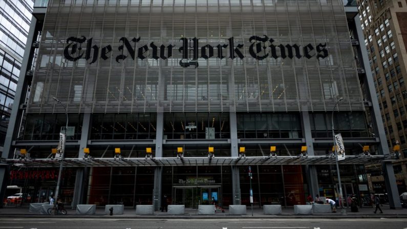 Edificio del New York Times en la ciudad de Nueva York el 30 de junio de 2020. (Johannes Eisele/AFP a través de Getty Images)
