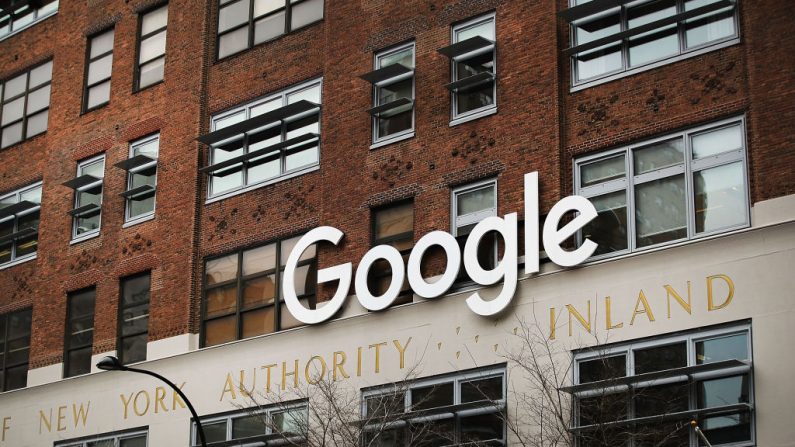 La oficina de Google en Nueva York se muestra en el bajo Manhattan el 5 de marzo de 2018 en la ciudad de Nueva York (EE.UU.). (Foto de Spencer Platt/Getty Images)