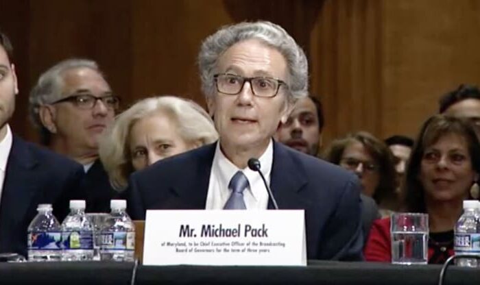 Michael Pack en su audiencia de confirmación en Capitol Hill en Washington el 19 de septiembre de 2019 (Senado de EE. UU.)
