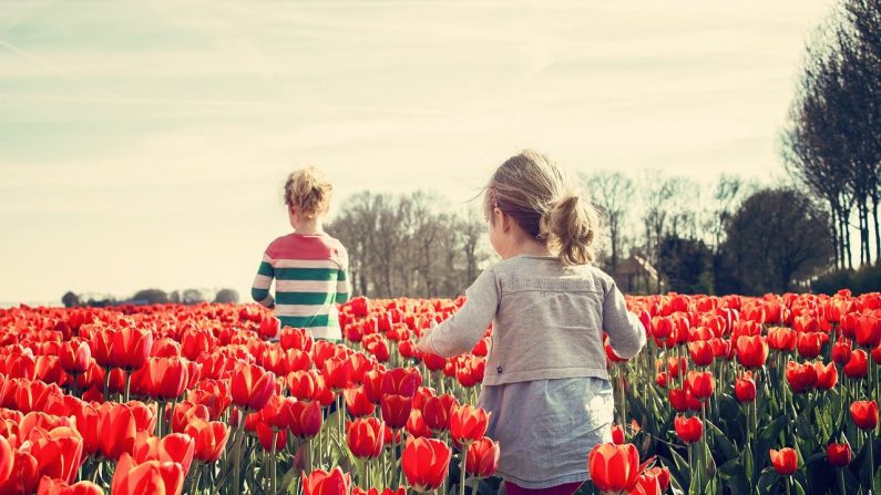 Niñas jugando en el jardín. (Créditos: OnzeCreativitijd /Pixabay)