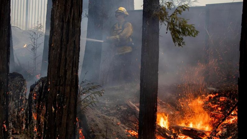 Vista de un incendio en Ben Lomond, California (EE.UU.), el 23 de agosto de 2020. EFE/Peter Dasilva