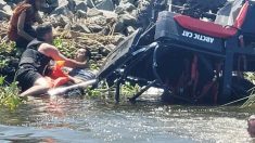 Ayudante de sheriff salva la vida de 3 personas luego que ATV se estrellara en un río en California