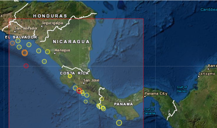 Un sismo de magnitud 6.2 en la escala abierta de Richter se produjo el 24 de agosto de 2020 frente a la costa del Pacifico de Costa Rica. EMSC