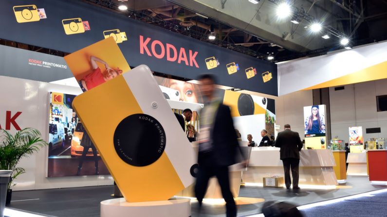 El stand de Kodak durante la CES 2018 en el Centro de Convenciones de Las Vegas el 10 de enero de 2018 en Las Vegas, Nevada. (David Becker/Getty Images)