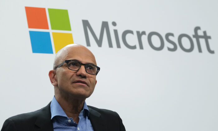 Satya Nadella, director general de Microsoft, habla en Berlín, Alemania, el 27 de febrero de 2019. (Sean Gallup/Getty Images)