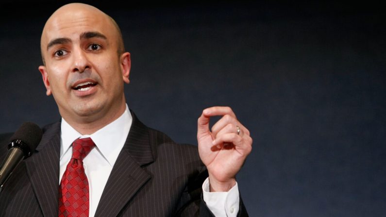 El presidente de la Reserva Federal de Minneapolis, Neel Kashkari, quien en ese momento se desempeñó como secretario asistente interino de Estabilidad Financiera, hace comentarios durante el Foro Nacional de Vivienda de la Oficina de Supervisión de Ahorro, en el National Press Club, en Washington, el 8 de diciembre de 2008. (Chip Somodevilla/Getty Imágenes)