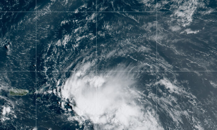 Tormenta tropical Laura en el Océano Atlántico Norte, el 21 de agosto de 2020. (NOAA)