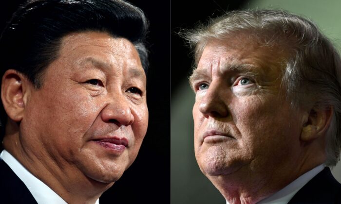Esta combinación de imágenes creadas el 14 de mayo de 2020 muestra retratos recientes del líder del Partido Comunista Chino Xi Jinping (Izq.) y del presidente de EE.UU. Donald Trump. (Dan Kitwood y Nicholas Kamm/AFP a través de Getty Images)