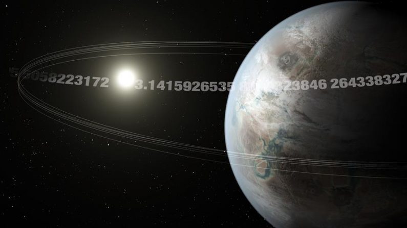 Representación artística del planeta Pi, con un tamaño similar a la Tierra y que orbita su estrella cada 3.14 días. EFE/Foto cedida por NASA Ames/JPL-Caltech/T. Pyle, Christine Daniloff, MIT