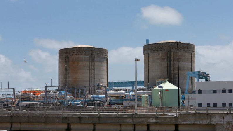 Una vista general del edificio del reactor nuclear de Turkey Point en Homestead, Florida, el 18 de mayo de 2017. (RHONA WISE/AFP vía Getty Images)