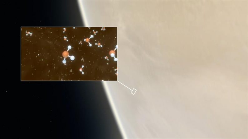 El descubrimiento del gas fosfano en la atmósfera de Venus indica que ese planeta tiene el "potencial" de albergar o haber albergado vida, según un estudio publicado el 14 de septiembre de 2020 en "Nature Astronomy". EFE/ESO/M. Kornmesser/L. Calçada & NASA/JPL/Caltech