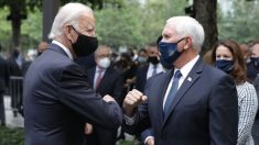 Pence y Biden se saludan en el memorial del 11 de septiembre