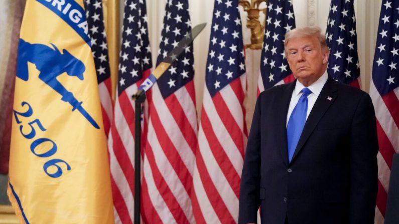 El presidente Donald Trump pronunció un discurso en la Casa Blanca en Washington el 23 de septiembre de 2020. (Joshua Roberts/Getty Images)
