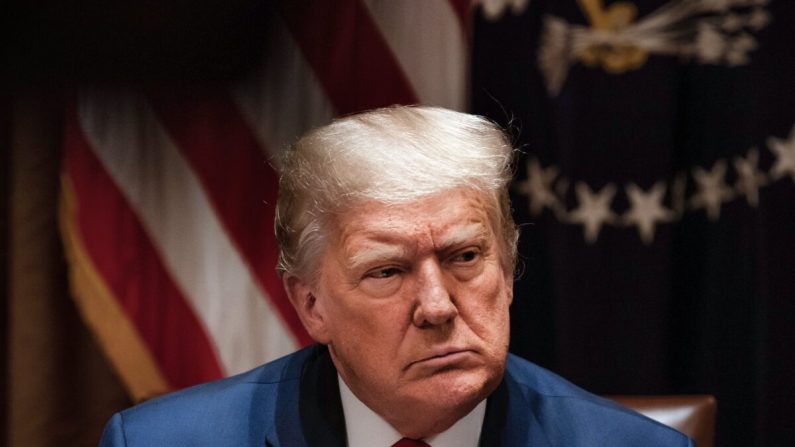 El presidente Donald Trump en la Sala del Gabinete de la Casa Blanca el 31 de julio de 2020. (Anna Moneymaker-Pool/Getty Images)