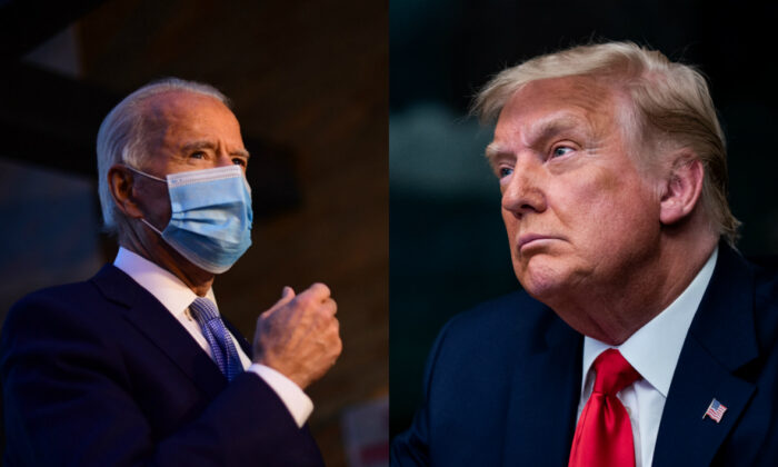 El candidato presidencial demócrata Joe Biden, izquierda, y el presidente Donald Trump en fotografías de archivo. (Getty Images)