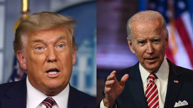 El presidente Donald Trump, y el candidato presidencial demócrata Joe Biden en fotografías de archivo. (Getty Images)