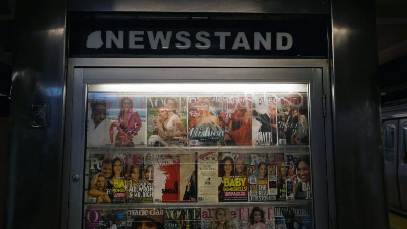 Un puesto de periódicos del metro en Brooklyn, en la ciudad de Nueva York, el 21 de marzo de 2019. (Spencer Platt/Getty Images)
