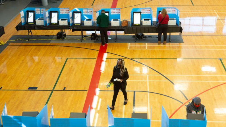 Varios votantes votan en el centro de votación de Lucky Shoals Park el 3 de noviembre de 2020 en Norcross, Georgia. (Jessica McGowan/Getty Images)