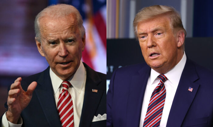 El candidato presidencial demócrata Joe Biden, a la izquierda, y el presidente Donald Trump en fotografías de archivo. (Getty Images)
