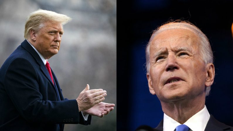 El presidente Donald Trump, izquierda, y el candidato presidencial demócrata Joe Biden en fotografías de archivo. (Getty Images)
