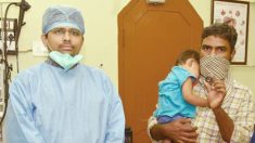 Médicos realizan rara cirugía para salvar a una bebé que se tragó un rodamiento de bicicleta en India