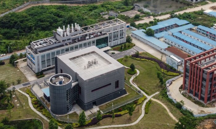 Vista aérea muestra el laboratorio P4 (L) en el campus del Instituto de Virología de Wuhan en Wuhan, en la provincia central de Hubei, China, el 27 de mayo de 2020. (Hector Retamal/AFP vía Getty Images)