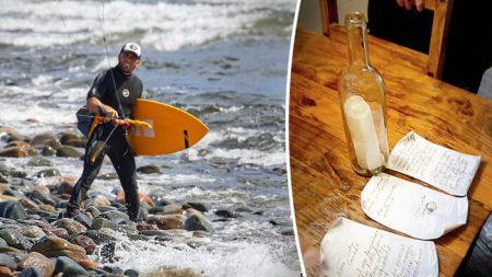 Kiter-surfista canadiense encuentra una botella con un mensaje y un anillo de diamantes en su interior