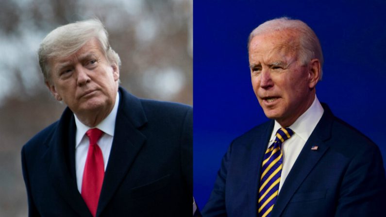 El presidente Donald Trump (Izq.) y el candidato presidencial demócrata Joe Biden. (Archivo/Getty Images)