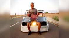 Adolescente sudafricano construye su propio auto usando chatarra