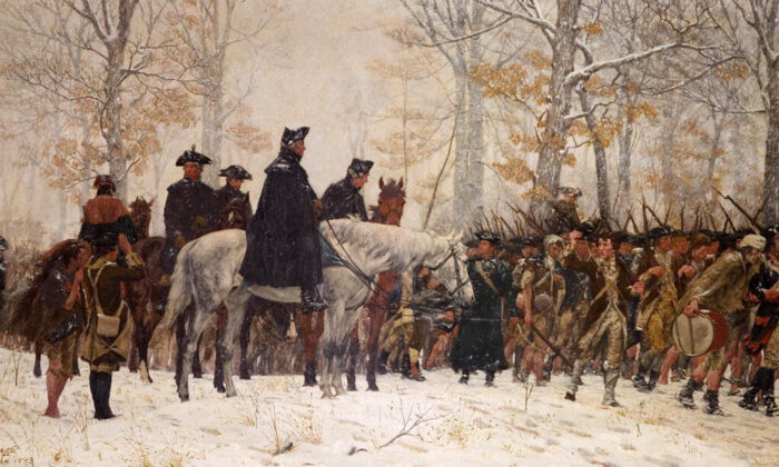 "March to Valley Forge", 1883, por William B.T. Trego. Museo de la Revolución Americana. (Dominio público)