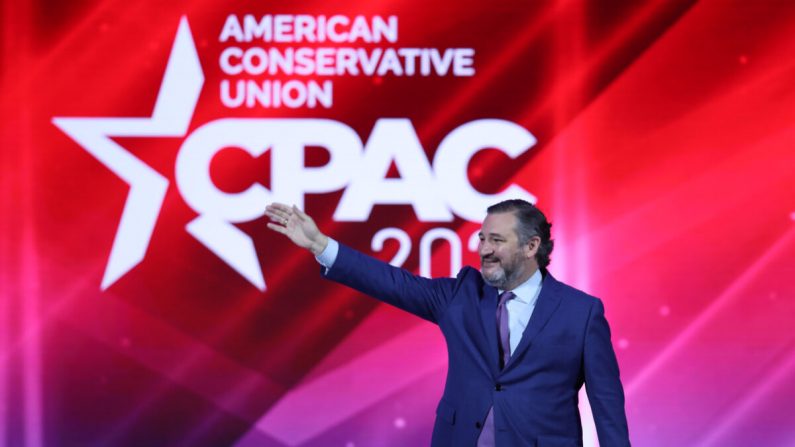 El senador Ted Cruz (R-Texas) en la Conferencia de Acción Política Conservadora en el Hyatt Regency el 26 de febrero de 2021 en Orlando, Florida. (Joe Raedle/Getty Images)