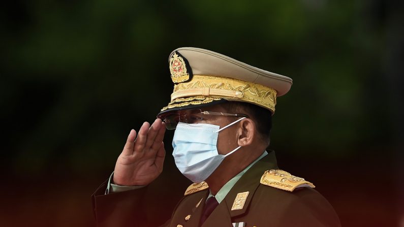 El jefe del ejército de Myanmar, Min Aung Hlaing, en Yangon el 19 de julio de 2020. (Ye Aung THU/POOL/AFP a través de Getty Images)