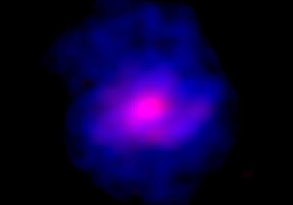 Una imagen de la galaxia ALESS 073.1 apenas 1200 millones de años después del Big Bang. (Universidad de Cardiff)