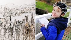 Niño autista dibuja de memoria detallados paisajes urbanos después de una sola mirada: «Es su pasión»