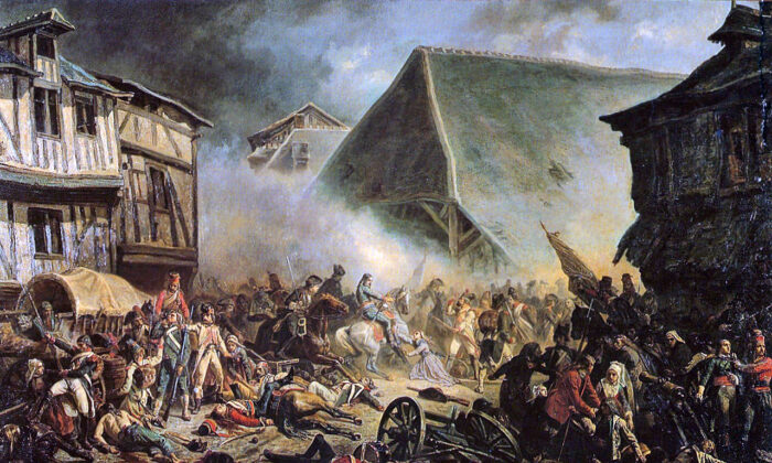 La región de la Vendée, al oeste de Francia, horrorizada por el trato que los revolucionarios daban al rey y a la iglesia, se alzó en armas contra la Revolución Francesa; la Vendée fue aplastada a finales de 1793. "Bataille du Mans" de Jean Sorieul. (Dominio público)