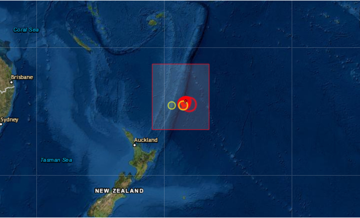 El Servicio Geológico de Estados Unidos (USGS, en inglés) detectó un sismo de magnitud 8 en la escala Richter al norte de Nueva Zelanda, lo que motivó que el Centro de Alertas de Tsunamis del Pacífico emitiera un aviso por maremoto que afecta a las islas de Hawái. Foto de EMSC