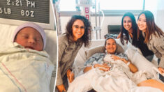 Valiente mamá con hipertensión pulmonar da a luz a su bebé milagro con ayuda de 15 médicos